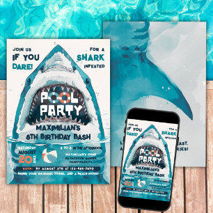 Haifisch fantastischer Sommer POOL Party Einladung