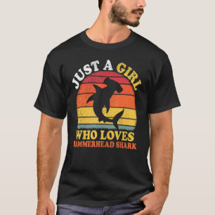 Haifisch Fisch Vintage Nur Ein Mädchen Das Hammerh T-Shirt