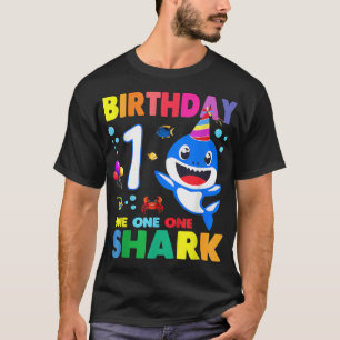 Haifisch Geburtstag 1 Jahr 1. Geburtstag Junge Mat T-Shirt