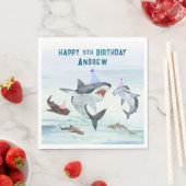 Haifisch-Geburtstags-Poolparty-Servietten Serviette (Beispiel)