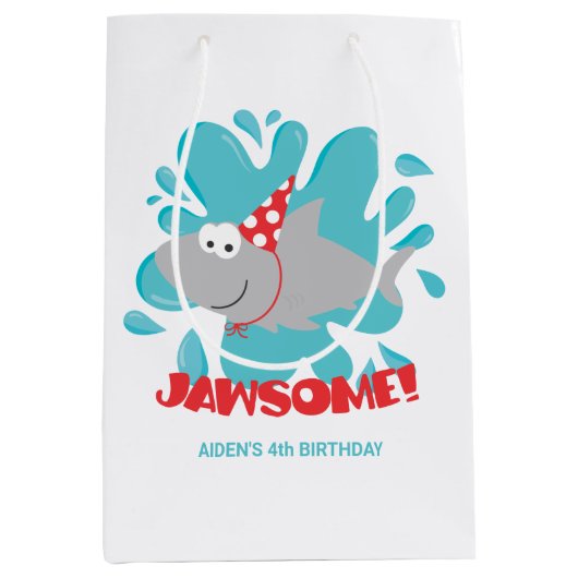 Haifisch Geburtstagsgeschenktasche Mittlere Geschenktüte (Vorderseite)
