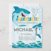 Haifisch Geburtstagsparty Einladung Junge (Vorderseite)