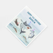 Haifisch-Geburtstagspoolparty-Servietten Serviette (Ecke)