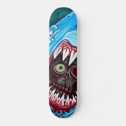 Haifisch GEGEN Zombie-Skateboard Skateboard (Vorderseite)