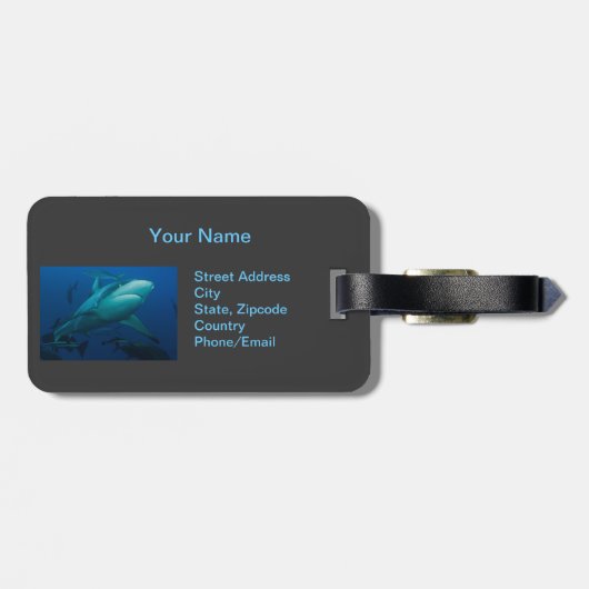 Haifisch-Gepäckanhänger Gepäckanhänger (Rückseite horizontal)