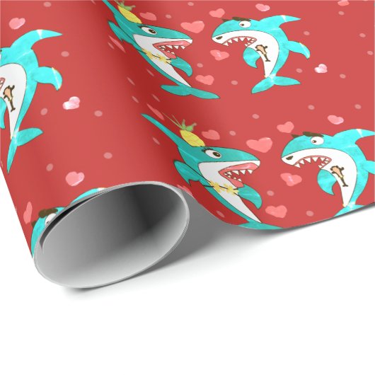 Haifisch Geschenkpapier (Rolleneckpunkt)