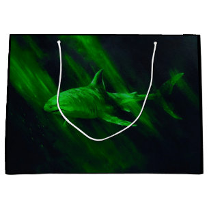 Haifisch Grün Große Geschenktüte