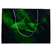 Haifisch Grün Große Geschenktüte (Rückseite)