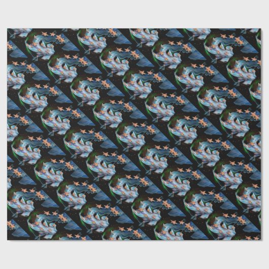 Haifisch-Hammerhai Geschenkpapier (Flach)