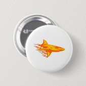 Haifisch in den Flammen Button (Vorne & Hinten)