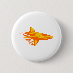 Haifisch in den Flammen Button