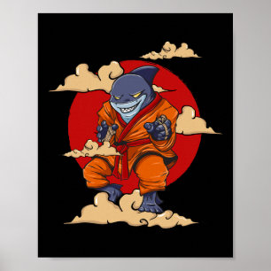 Haifisch Kung Fu Karate Martial Arts Kickboxen Jiu Poster