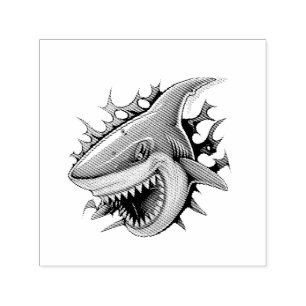 Haifisch-Logo-T-Shirt Permastempel