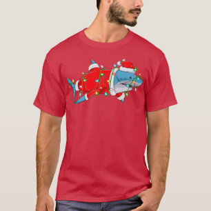 Haifisch Lover Christmas Lights Santa Merry Shar T-Shirt