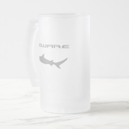 Haifisch Mattglas Bierglas (Vorderseite Links)