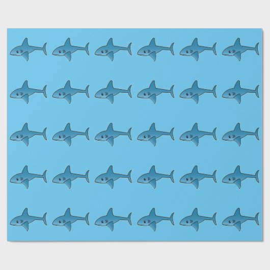 Haifisch-Muster - Packpapier, 30" x 6' Geschenkpapier (Flach)