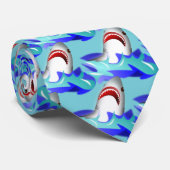 Haifisch-Muster, weiße Haie Krawatte (Gerollt)