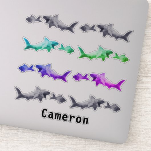 Haifisch nach dem kleineren Fish Clay-Muster Name  Aufkleber (Detail)