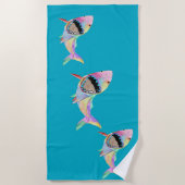 Haifisch-Ozean-Kunst Strandtuch (Vorderseite)