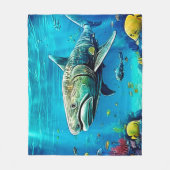 Haifisch-Ozean-Raubtier-Kunst Fleecedecke (Vorderseite)
