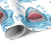 Haifisch-Packpapier Geschenkpapier (Rolleneckpunkt)