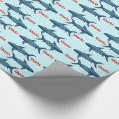 Haifisch-Packpapier Geschenkpapier (Ecke)