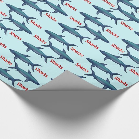 Haifisch-Packpapier Geschenkpapier (Ecke)