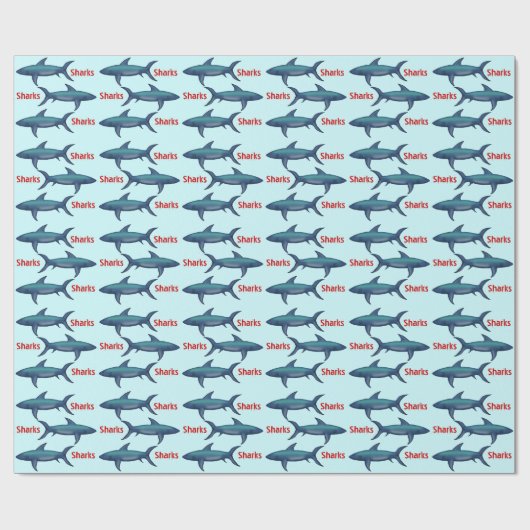 Haifisch-Packpapier Geschenkpapier (Flach)