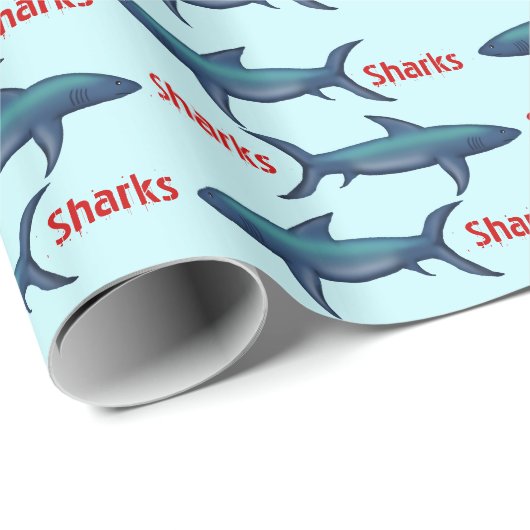 Haifisch-Packpapier Geschenkpapier (Rolleneckpunkt)