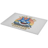 Haifisch Papa Gruseliger Sonnenuntergang Lustig Schneidebrett (Ecke)