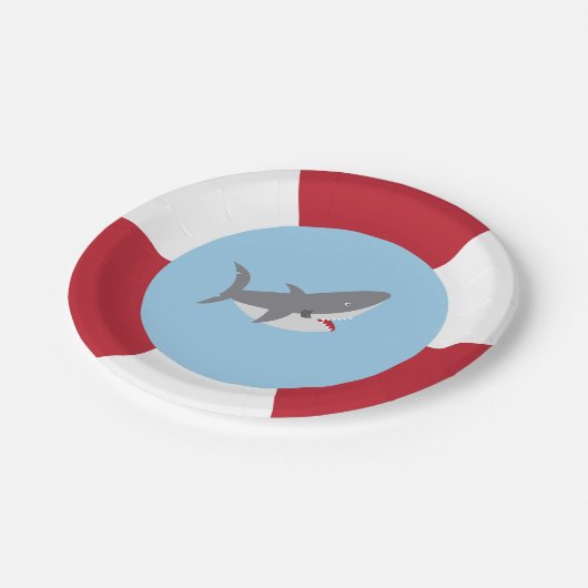Haifisch-PapierTeller Pappteller (Schrägansicht)