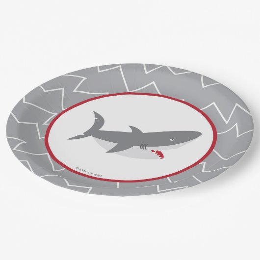 Haifisch-PapierTeller Pappteller (Schrägansicht)