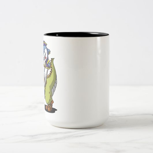 Haifisch-Pirat, der lustigen T-Rex Dinosaurier Zweifarbige Tasse (Mittel)
