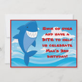 Haifisch-Pool-Party-Geburtstags-Einladung Einladung (Rückseite)