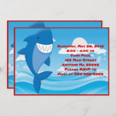 Haifisch-Pool-Party-Geburtstags-Einladung Einladung (Vorne/Hinten)