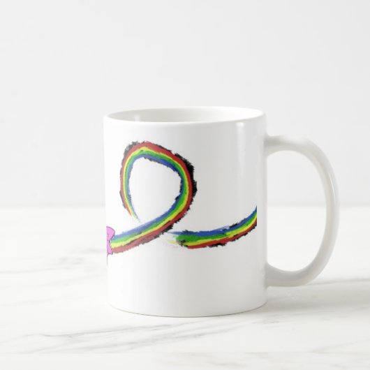 Haifisch-Regenbogen Wurf-oben Kaffeetasse (Rechts)