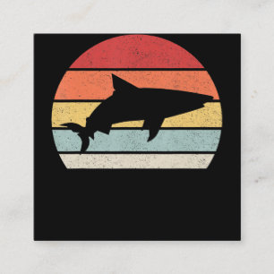Haifisch Retro Vintage Geschenke Quadratische Visitenkarte