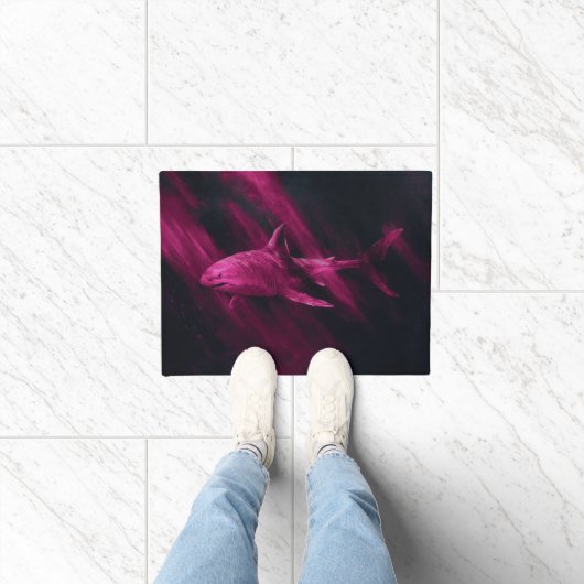 Haifisch Rosa 18 x 24 Fußmatte (Indoor)