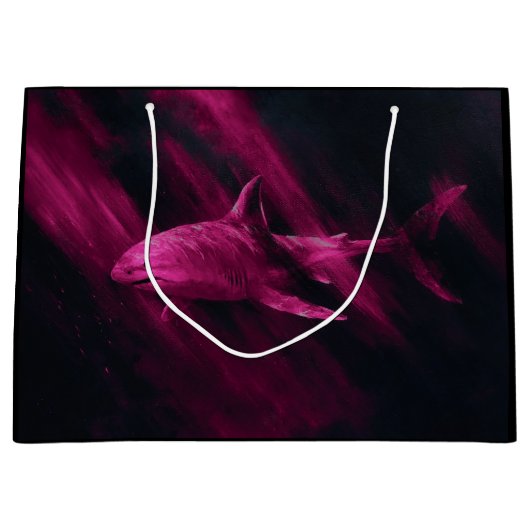 Haifisch Rosa Große Geschenktüte (Vorderseite)