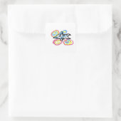 Haifisch Sommer Quadratischer Aufkleber (Tasche)