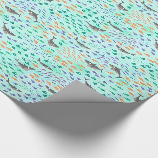 Haifisch-Spaß Geschenkpapier (Ecke)