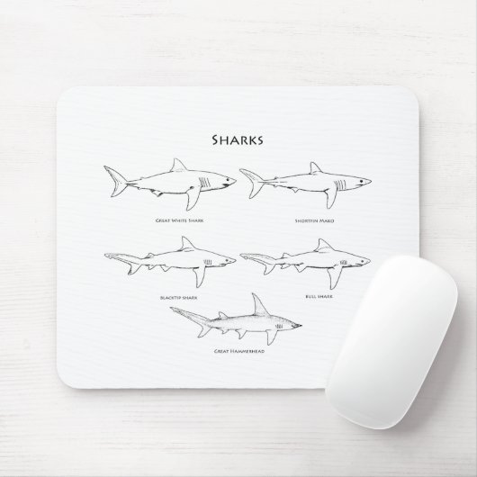 Haifisch-Spezies-Logo Mousepad (Mit Mouse)