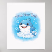 Haifisch-Splash-Kinder-Badezimmer-Wandkunst Poster (Vorne)