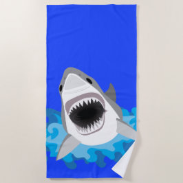 Haifisch springt vom Wellen-Sporttaucher Strandtuch