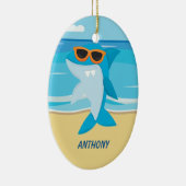 Haifisch Stehend am Strand Ornament (Rechts)