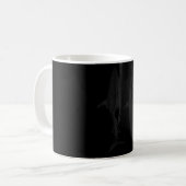 Haifisch-Surfbrett-Flossendesign cooler Surfer Oze Kaffeetasse (Vorderseite Links)