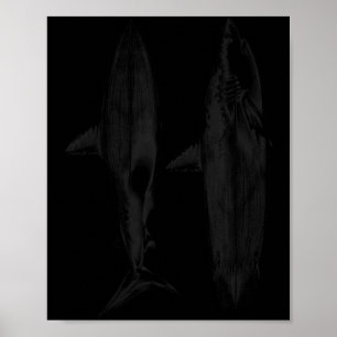 Haifisch-Surfbrett-Flossendesign cooler Surfer Oze Poster