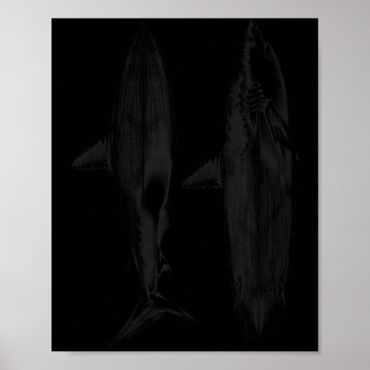 Haifisch-Surfbrettflossendesign cooler Surfer Ozea Poster (Vorne)