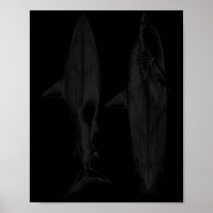 Haifisch-Surfbrettflossendesign cooler Surfer Ozea Poster