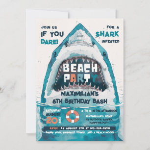 Haifisch-tastischer Sommer-STRAND-Party Einladung